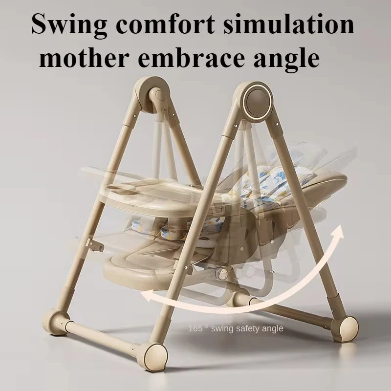 2-in-1 Baby High Chair Baby Rocking Chair Multifunction Children Dining Chair Adjustable Smooth Cardan Wheel Foldable Toddler Reclining Chair Highchair for Baby