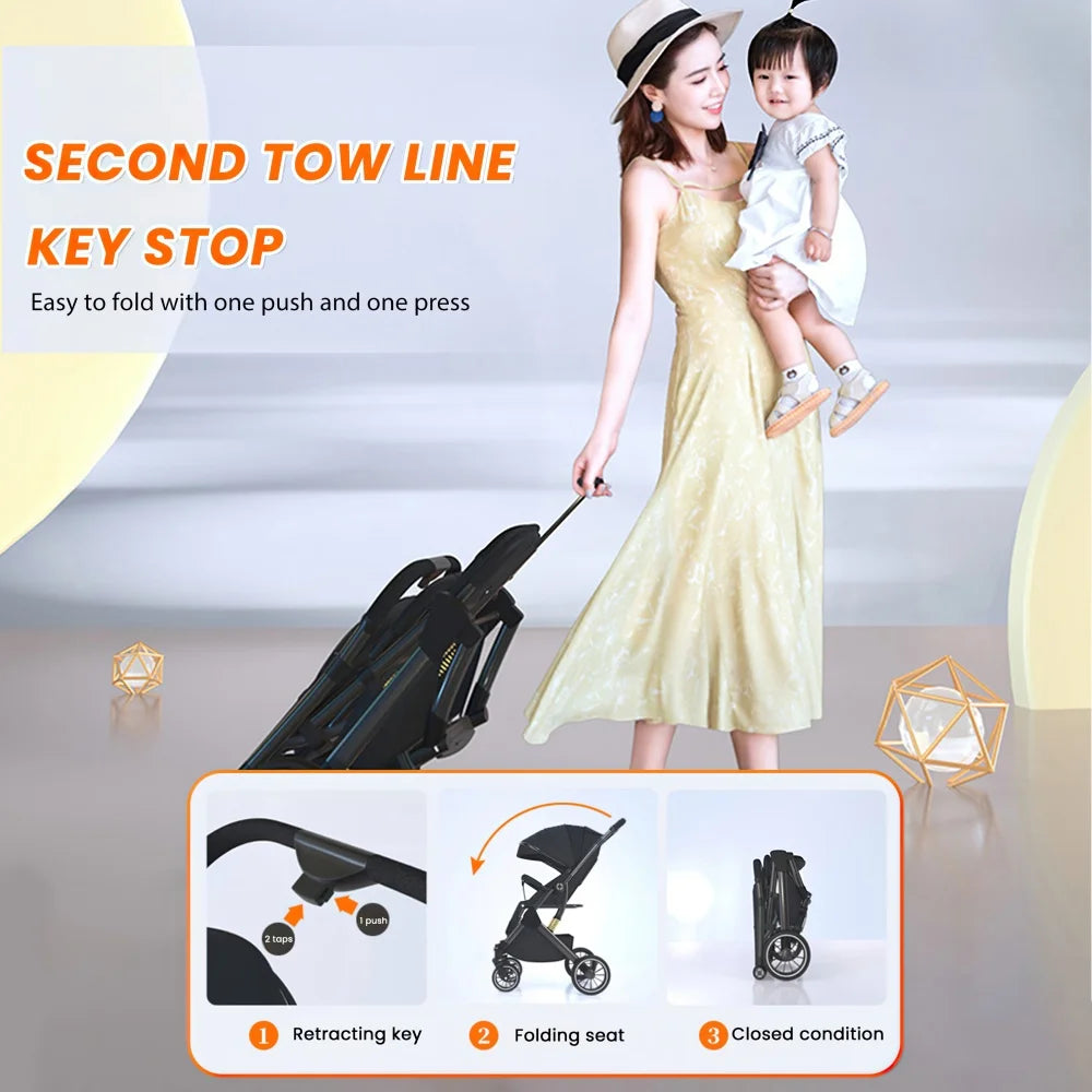 OWJHE Luxurious Baby Stroller High Landscape Portable Ultra-lightweight Newborn Travel Shock-absorbing Stroller newborn rocker