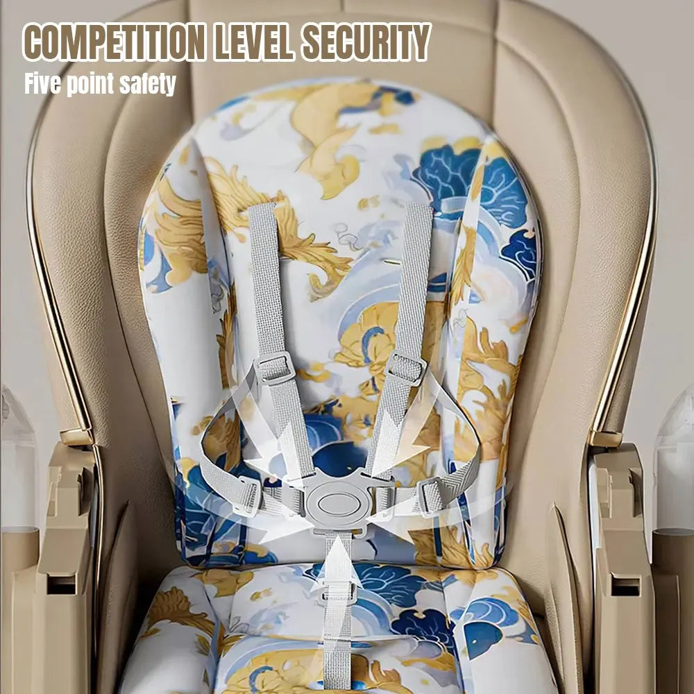 2-in-1 Baby High Chair Baby Rocking Chair Multifunction Children Dining Chair Adjustable Smooth Cardan Wheel Foldable Toddler Reclining Chair Highchair for Baby