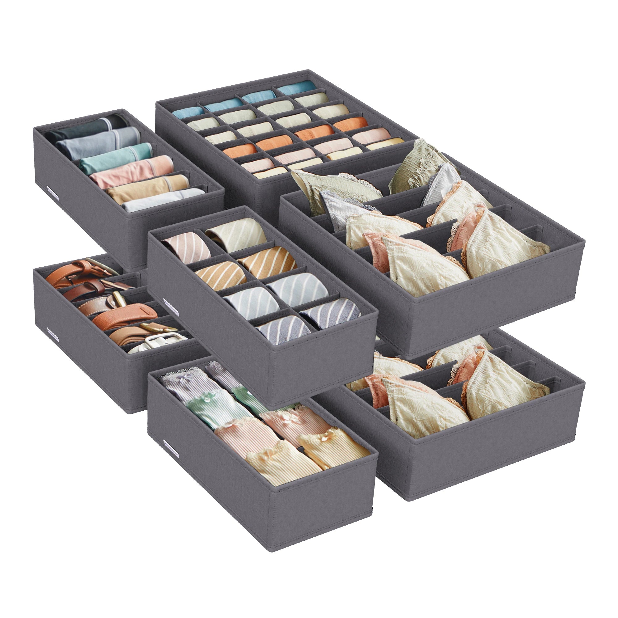 SONGMICS Set of 8 underwear Organizer Foldable Drawer Organizer closet storage box Cabinet