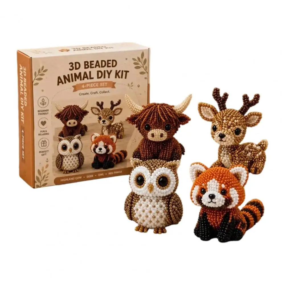 🧵✨ Tiny 3D Beaded Animal DIY Kit