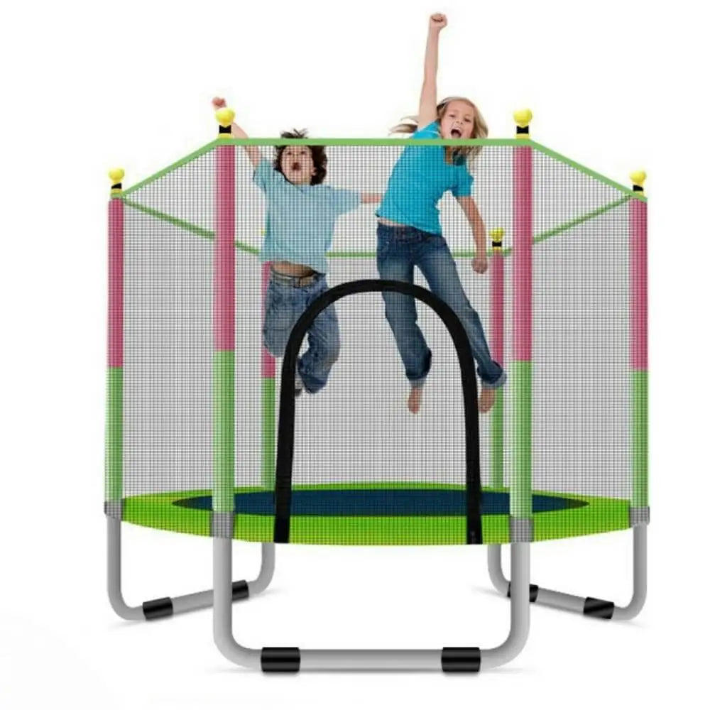 140Cm/160Cm Portable Kids Trampoline, Trampoline - Trampoline 6ft, 8ft Ideal for Christmas Gift, Anti-Collision Foam for Jumping and Indoor Trampoline Activities in Indoor Trampoline for 4-15 Years