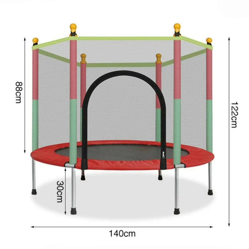 140Cm/160Cm Portable Kids Trampoline, Trampoline - Trampoline 6ft, 8ft Ideal for Christmas Gift, Anti-Collision Foam for Jumping and Indoor Trampoline Activities in Indoor Trampoline for 4-15 Years