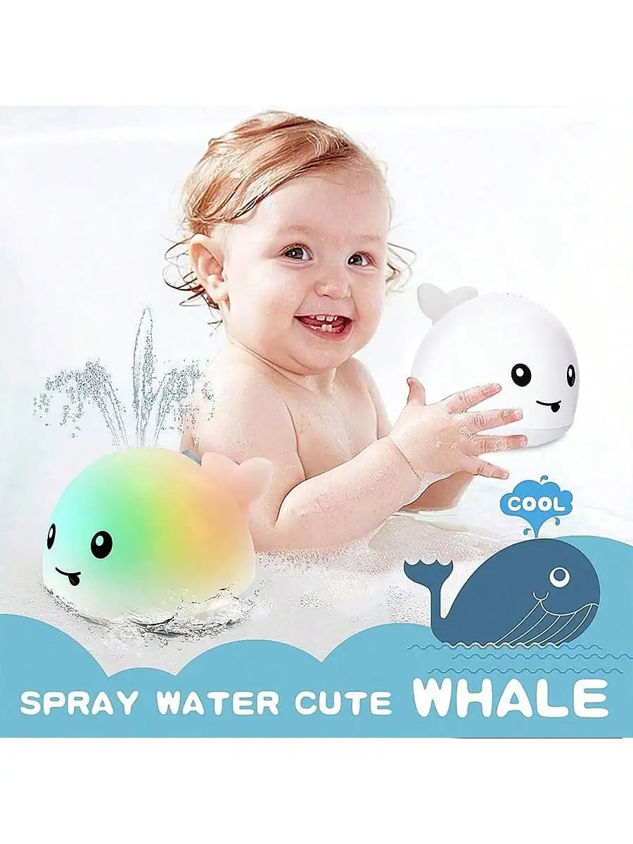 Light-Up Whale Pool Toy Sprinkler for Toddlers - Color Changing Floating Water Fountain Pool Toy for Babies & Kids Ages 1–3