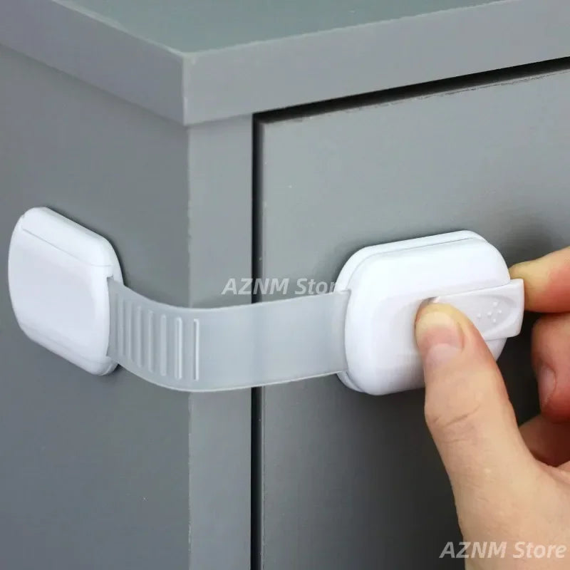 Baby Safety Lock Drawer Child Safety Cabinet Locks Adhesive Cabinet Drawer Door Latches Baby Safe Straps