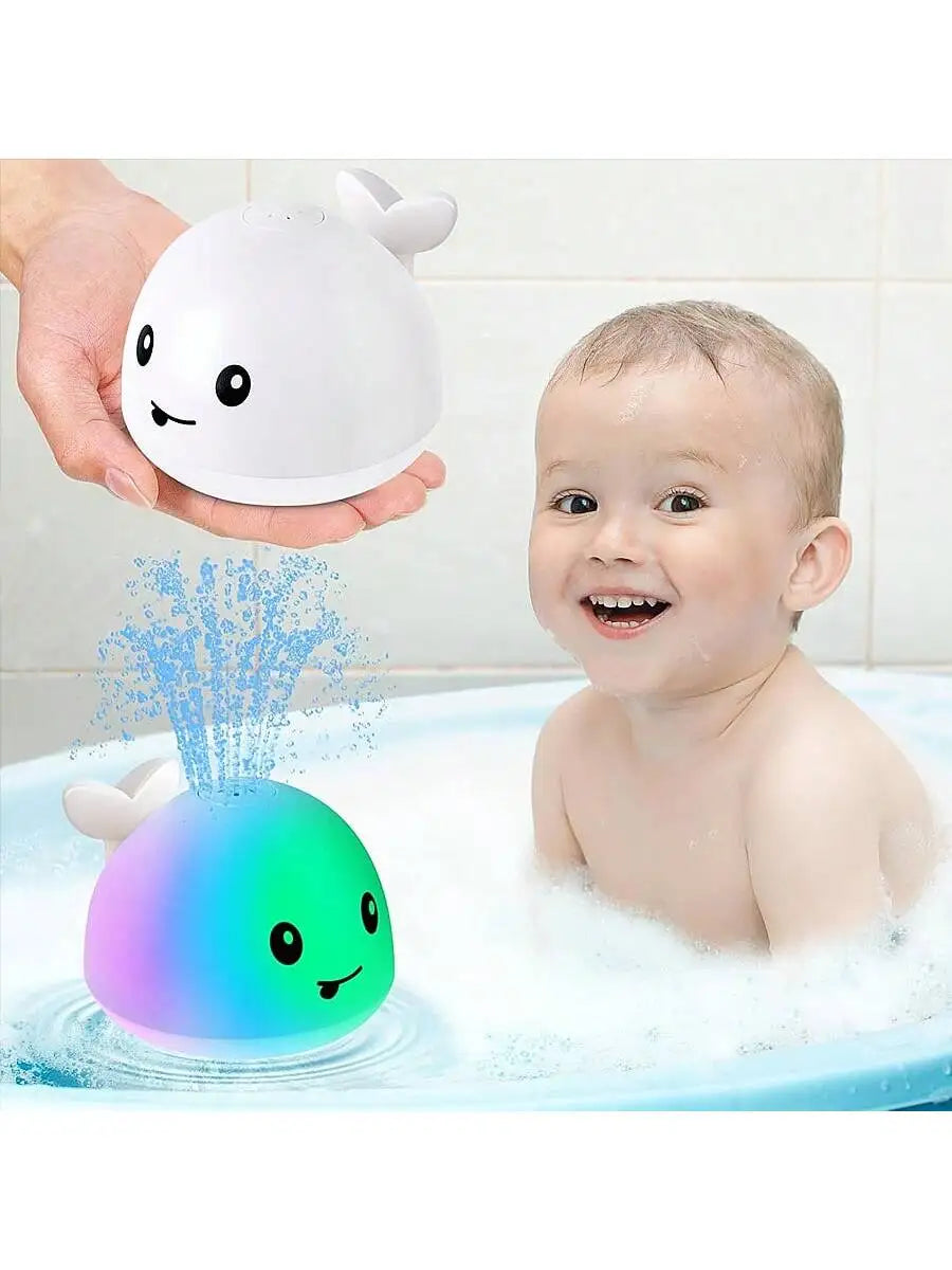 Light-Up Whale Pool Toy Sprinkler for Toddlers - Color Changing Floating Water Fountain Pool Toy for Babies & Kids Ages 1–3