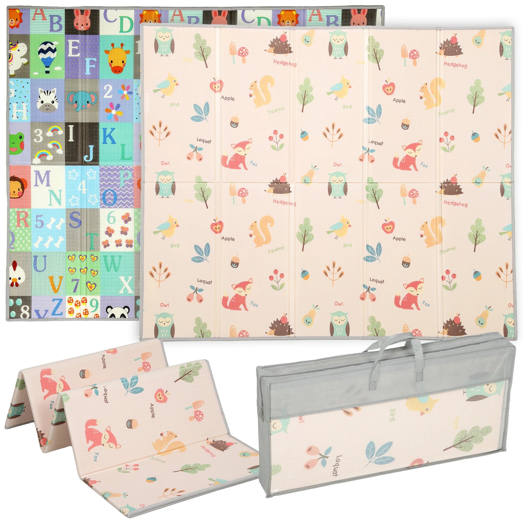 Aiyaplay Reversible Foldable Padded Baby Play Mat 150X180 cm Waterproof Xpe Baby Activity Mat Multicolor