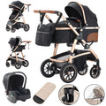 3 in 1 baby Prams Pushchair with high landscape Adjustable Handle Travel Pram with Mosquito Net Baby Stroller Aluminum frame