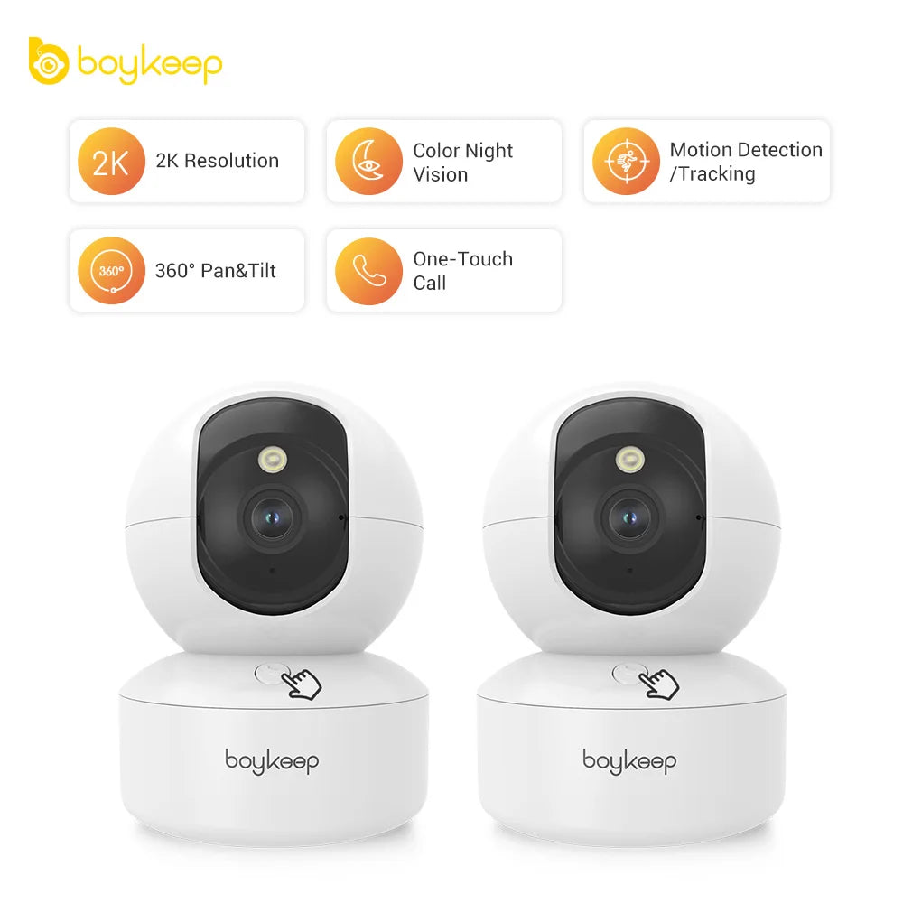 BoyKeep 3MP 5G/2.4GHz WiFi Indoor Home Security IP Smart Baby Monitor Camera Automatic Tracking 24/7 Video Surveillance Camera