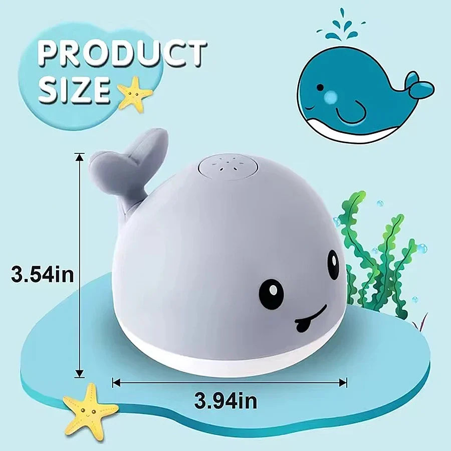 Light-Up Whale Pool Toy Sprinkler for Toddlers - Color Changing Floating Water Fountain Pool Toy for Babies & Kids Ages 1–3