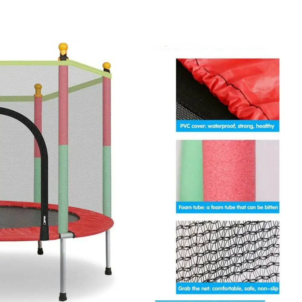 140Cm/160Cm Portable Kids Trampoline, Trampoline - Trampoline 6ft, 8ft Ideal for Christmas Gift, Anti-Collision Foam for Jumping and Indoor Trampoline Activities in Indoor Trampoline for 4-15 Years