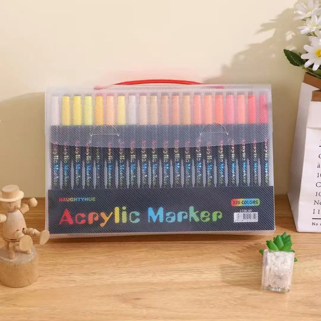 48-Color Dual-Tip Acrylic Paint Marker Set