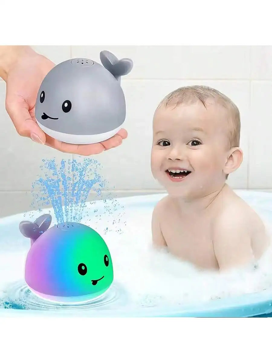 Light-Up Whale Pool Toy Sprinkler for Toddlers - Color Changing Floating Water Fountain Pool Toy for Babies & Kids Ages 1–3