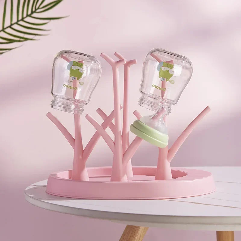 Baby Bottle Holder Cleaning Dryer Drainer Removable Baby Bottle Drying Rack Storage Rack Tree Shape Rack for Babies Bottles Item