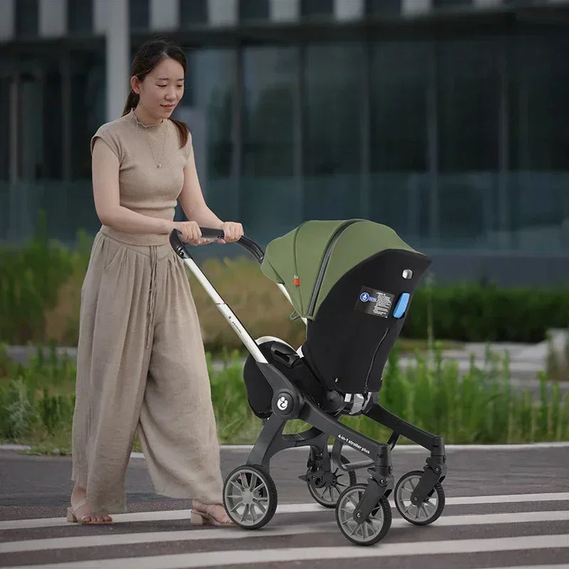 EU STOCK 4in1 baby stroller two-way Multifunctional newborn baby stroller 3in1 Foldable Basket type seat Lightweight Travel Pram