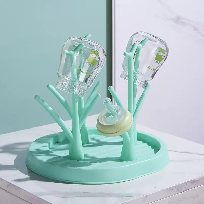 Baby Bottle Holder Cleaning Dryer Drainer Removable Baby Bottle Drying Rack Storage Rack Tree Shape Rack for Babies Bottles Item