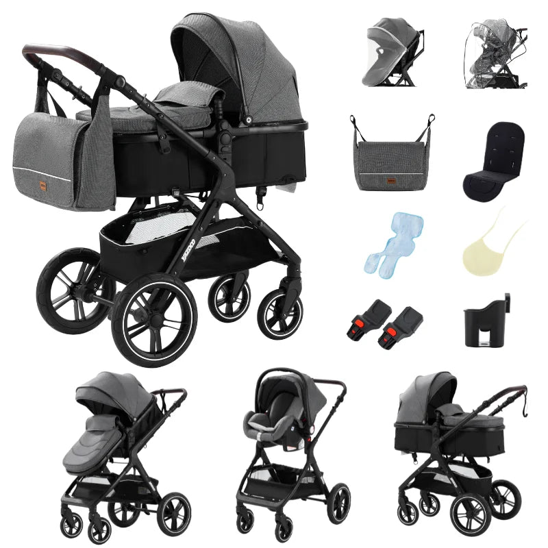 Baby stroller 3 in1,four wheel stroller,2 in 1 baby car,Lightweight strollers,Mutifunction Strollers,baby carriage,Poussette