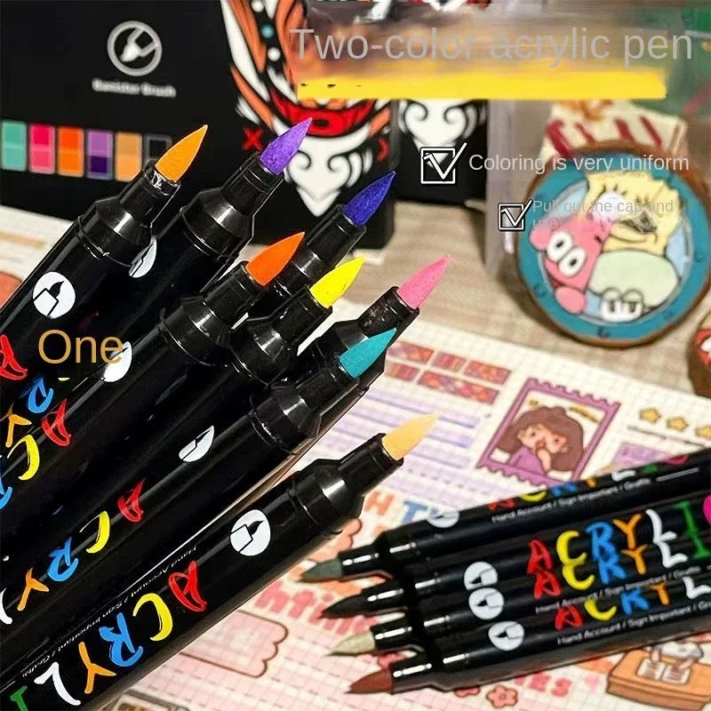 48-Color Dual-Tip Acrylic Paint Marker Set