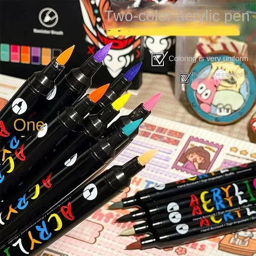 48-Color Dual-Tip Acrylic Paint Marker Set
