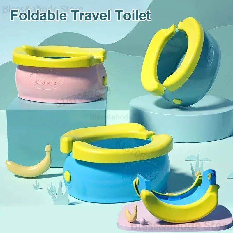 Children's Toilet Foldable Banana Toilet Baby Car Urinal Baby Seat Toilet Child Portable Basin No Cleaning Tourism Outdoors