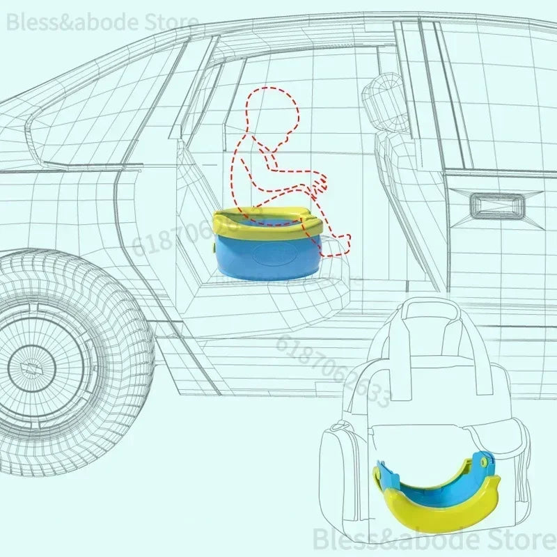 Children's Toilet Foldable Banana Toilet Baby Car Urinal Baby Seat Toilet Child Portable Basin No Cleaning Tourism Outdoors