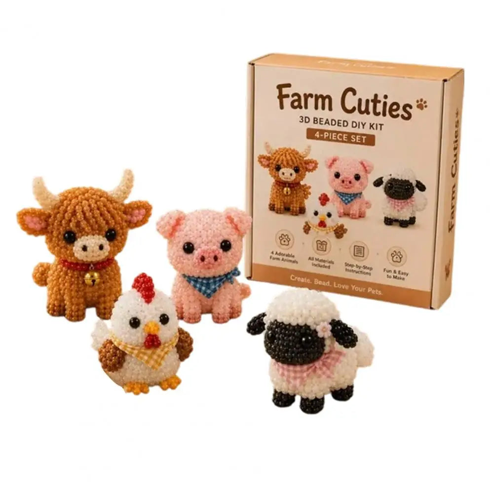 🧵✨ Tiny 3D Beaded Animal DIY Kit