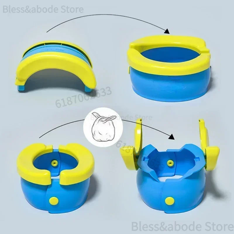 Children's Toilet Foldable Banana Toilet Baby Car Urinal Baby Seat Toilet Child Portable Basin No Cleaning Tourism Outdoors