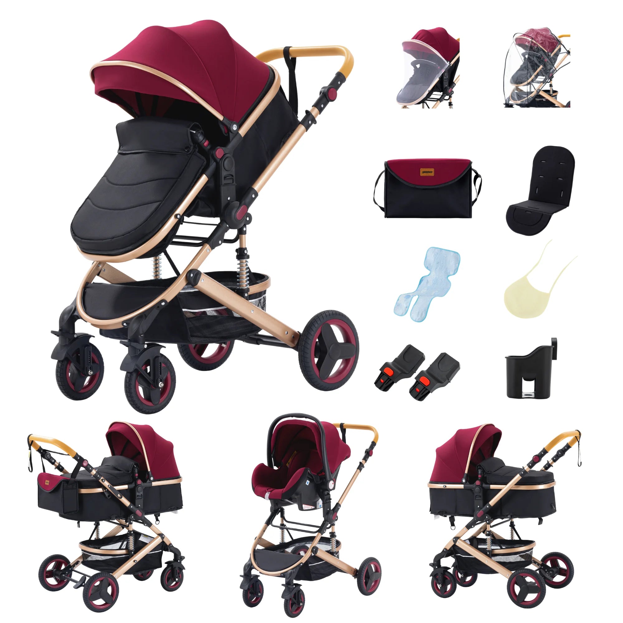 Baby stroller 3 in1,four wheel stroller,2 in 1 baby car,Lightweight strollers,Mutifunction Strollers,baby carriage,Poussette